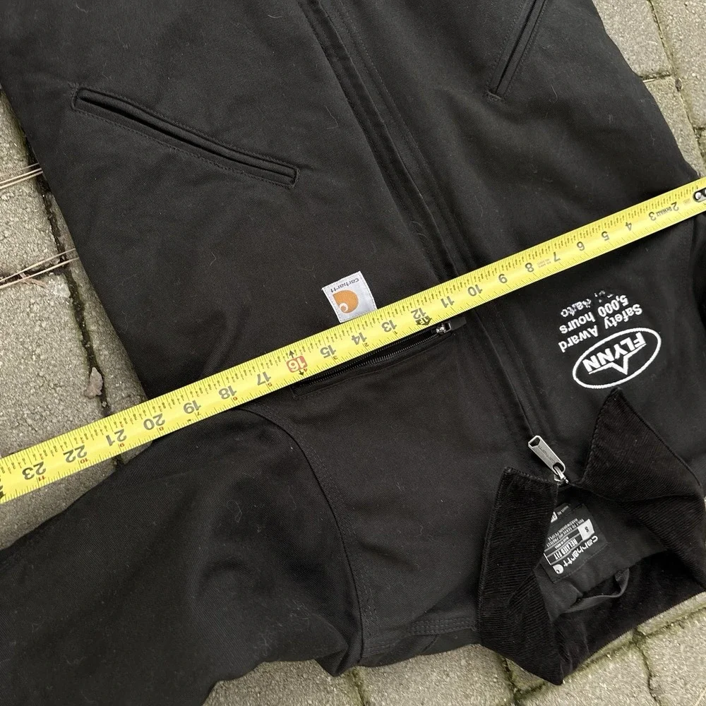 Carhartt BLK Black Blanket Lined Detroit Jacket Size Small Company Logo